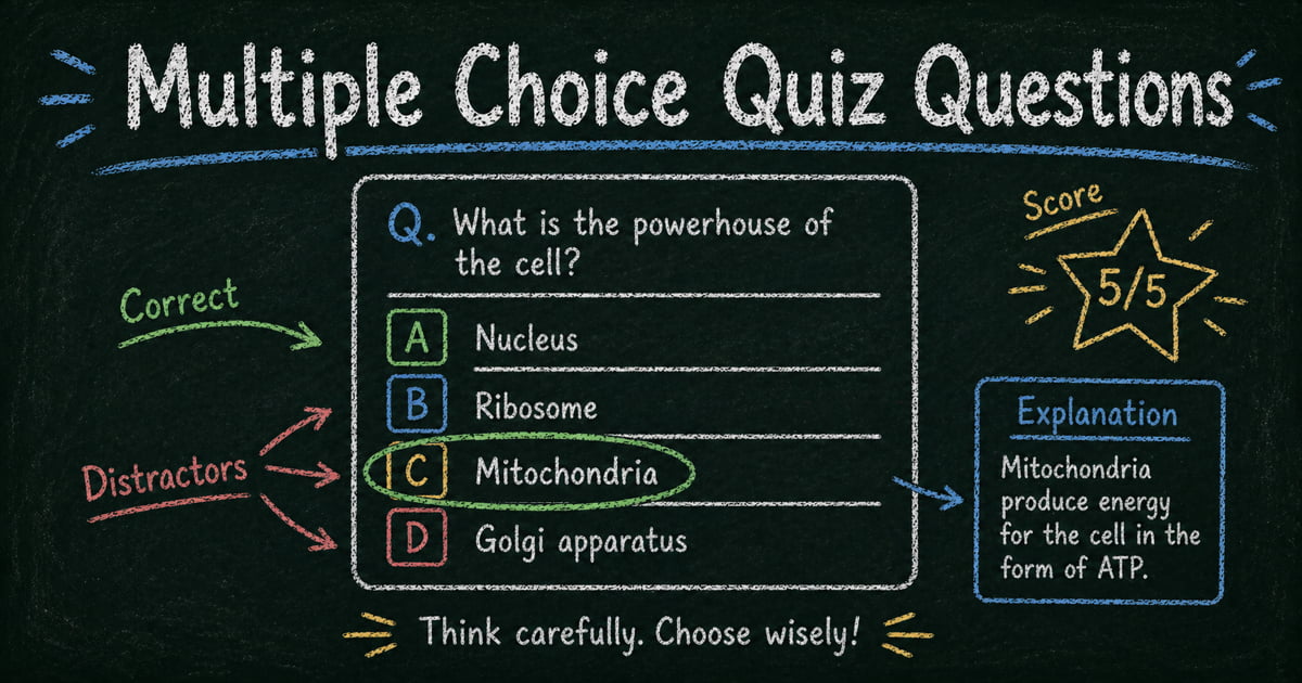 Multiple Choice Quiz Questions: Examples, Distractors, and Scoring Tips