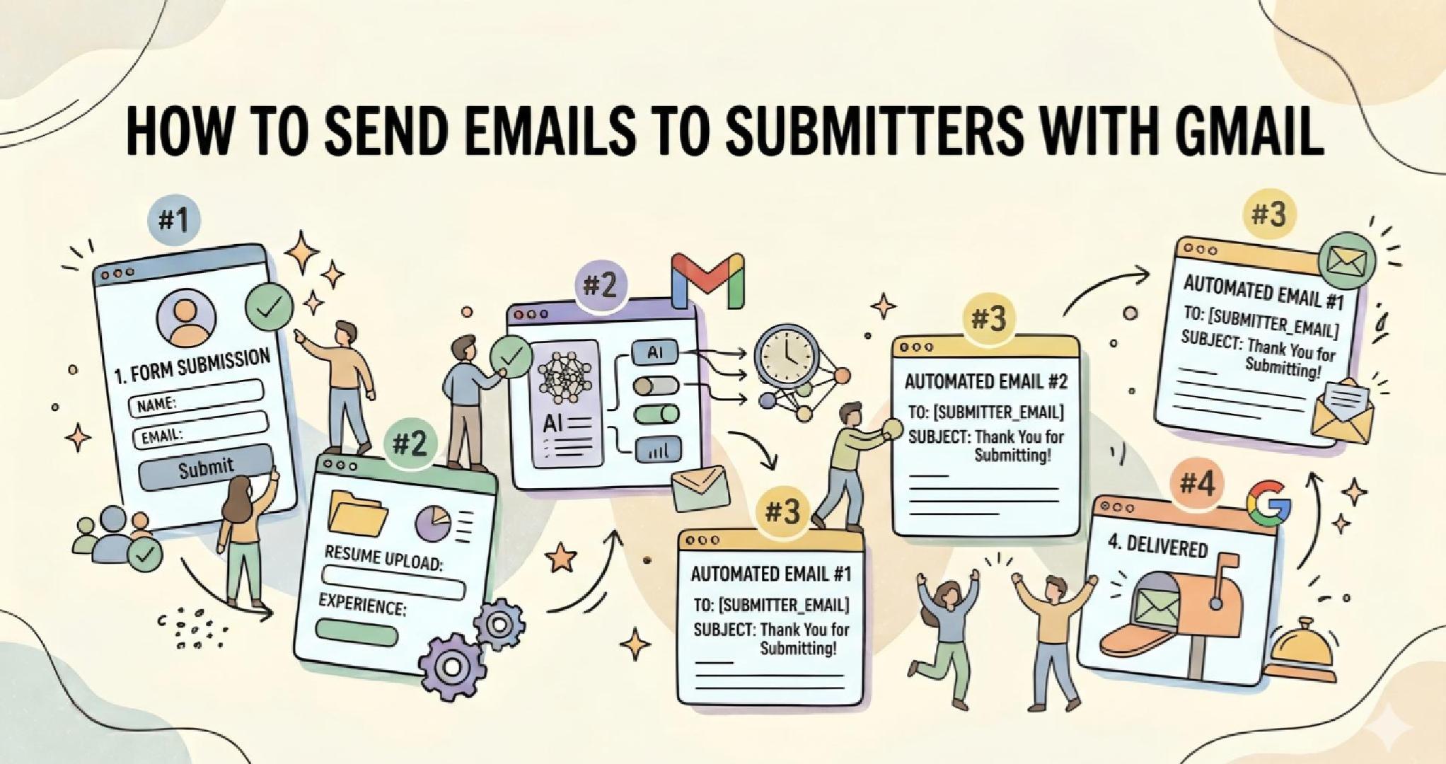 Form submission follow-up workflow with Gmail confirmation and reminder emails
