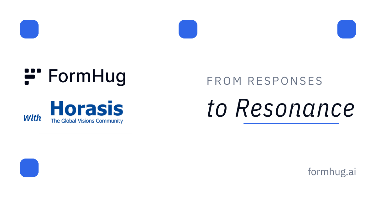 FormHug with Horasis — "From Responses to Resonance," the campaign line for FormHug's Signal Match work at Horasis Asia Meeting 2026